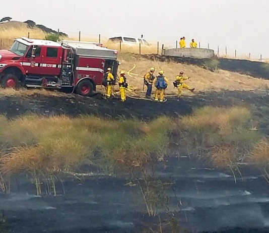 Faulty power lines cause brush fire near Bradley