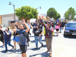 Protestors march for George Floyd in Soledad
