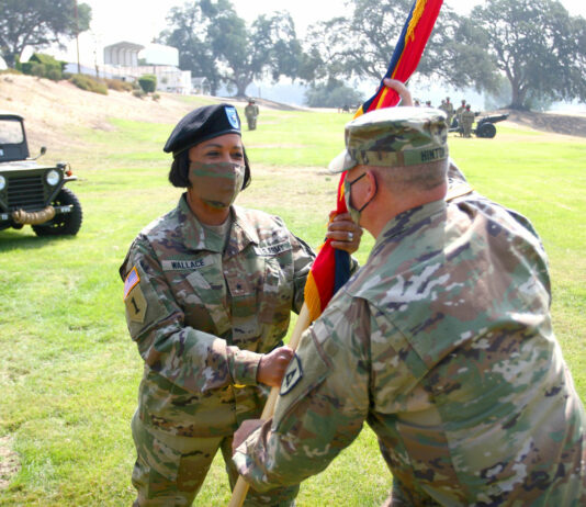 U.S. Army Reserveās 91st Training Division welcomes first woman, African-American commander at Fort Hunter Liggett