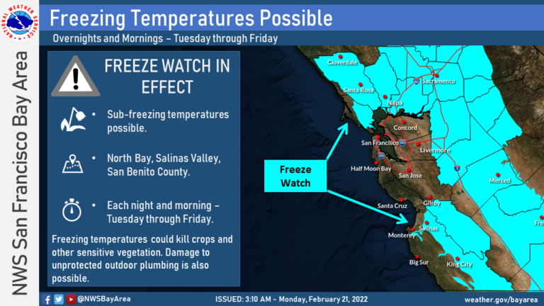 Freeze watch in effect from Tuesday night to Friday