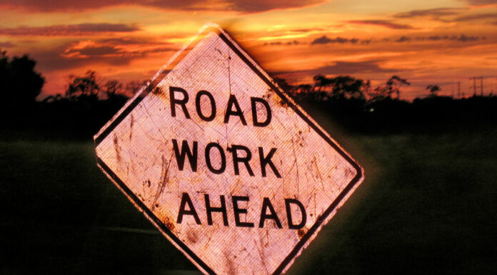 Road work sign