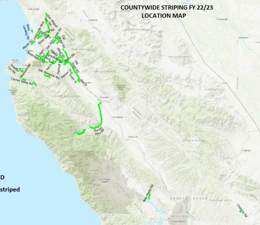 County of Monterey begins road striping project