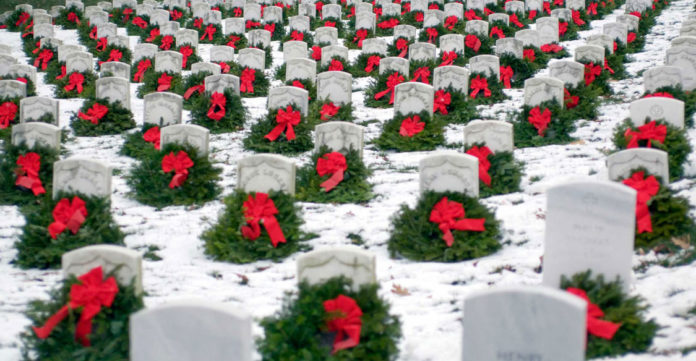 veteran wreaths cemetery