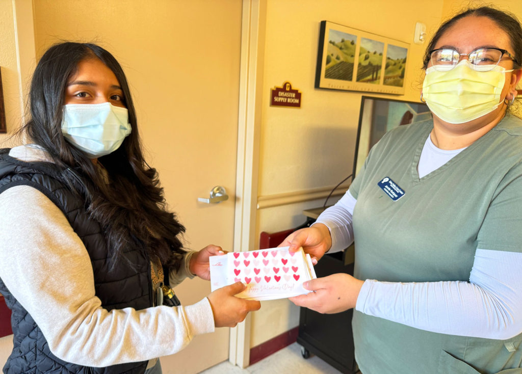 Image for display with article titled King City High School students deliver Valentine’s Day cards to local seniors