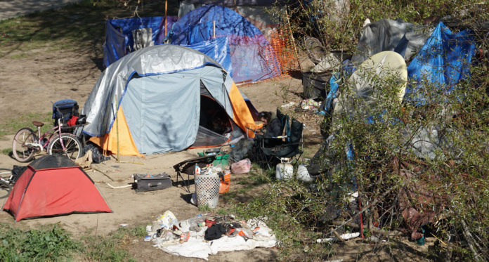 Homeless encampment homelessness