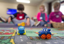 Children playing toys