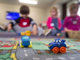 Children playing toys