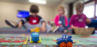 Children playing toys
