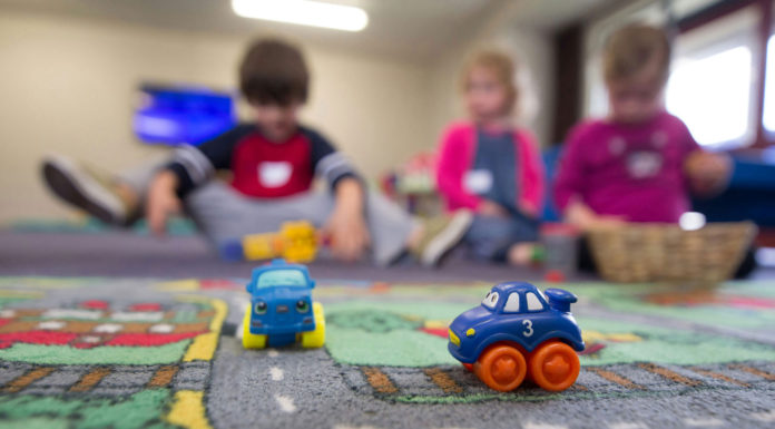 Children playing toys