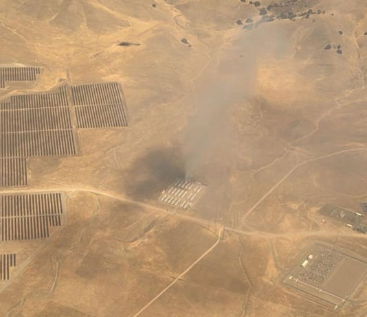 Parkfield solar power battery fire