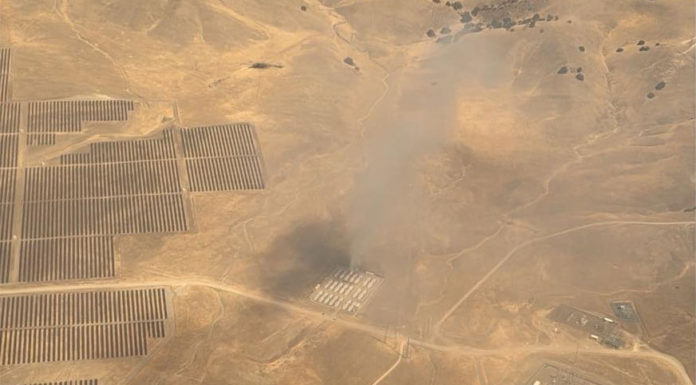 Parkfield solar power battery fire