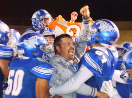 King City High School football players and coach