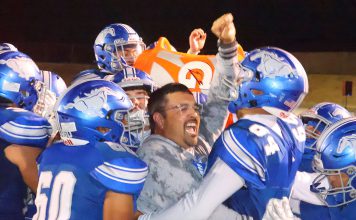 King City High School football players and coach