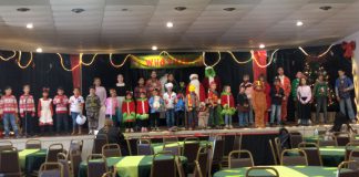 Bitterwater School students rehearsing play