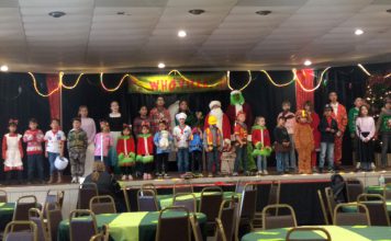 Bitterwater School students rehearsing play