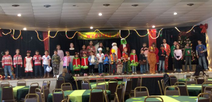 Bitterwater School students rehearsing play