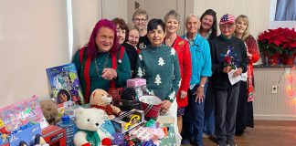 Women with collected toys