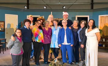 Cast members on stage