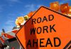 traffic safety roadwork signs and light