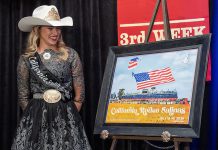 California Rodeo Salinas unveils 2026 commemorative poster Woman stands next to rodeo poster