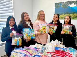 Students with donations