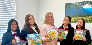 Students with donations