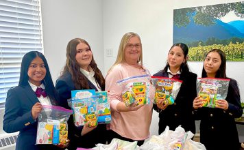 Students with donations