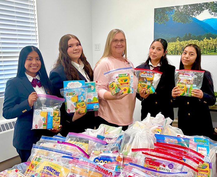 Students with donations