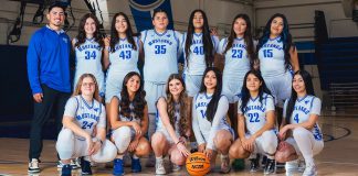 King City girls basketball players and coach