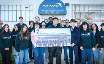 Bob Hoover Academy students raise $500 for Rape Crisis Center of Monterey County Bob Hoover Academy students with check