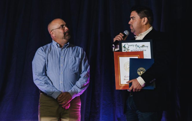 Rotary president with Lopez