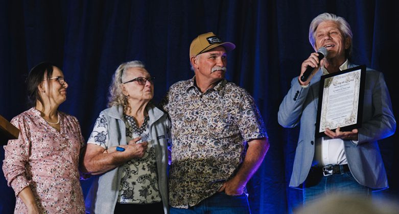 Dodson family with mayor