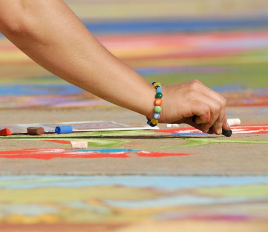 Sidewalk art chalk