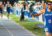 Track athlete running