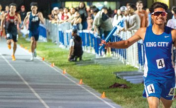 Track athlete running