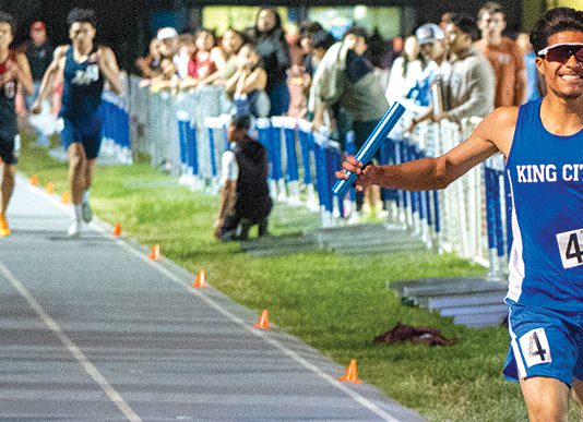 Track athlete running