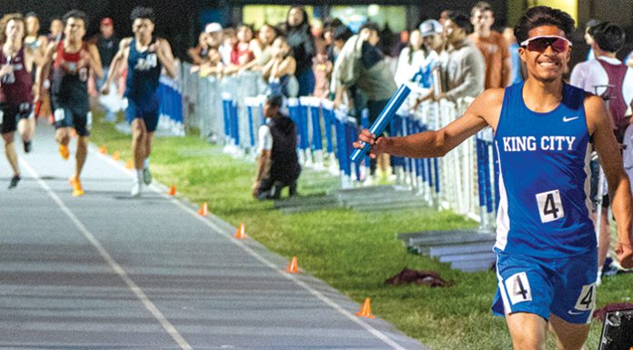Track athlete running