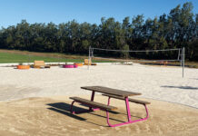 Sand volleyball court