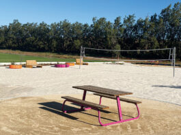 Sand volleyball court