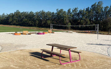 Sand volleyball court