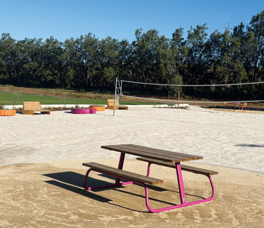 Sand volleyball court