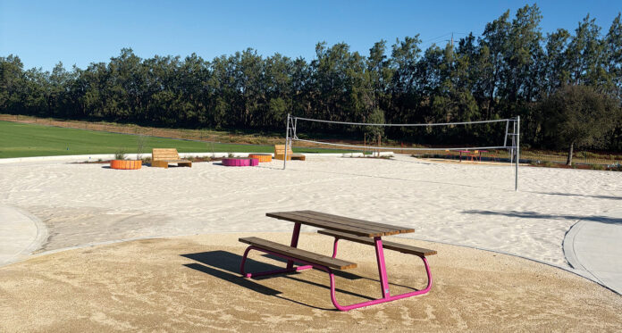 Sand volleyball court