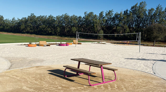 Sand volleyball court