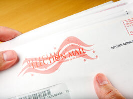 Voter receiving ballot in mail