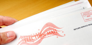 Voter receiving ballot in mail