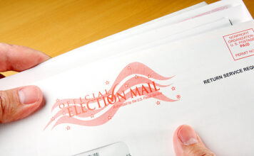 Voter receiving ballot in mail