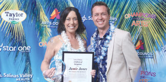 Jamie Jones with award