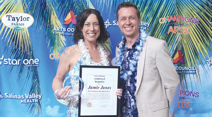 Jamie Jones with award