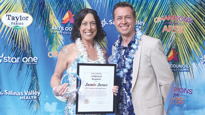 Jamie Jones with award