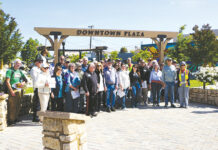 King City history walk group at Downtown Plaza